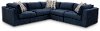 Contemporary Blue 5 Piece Sectional Sofa - Link