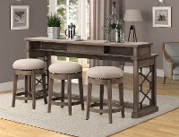 Sandstone Sofa Table with 3 Barstools-3