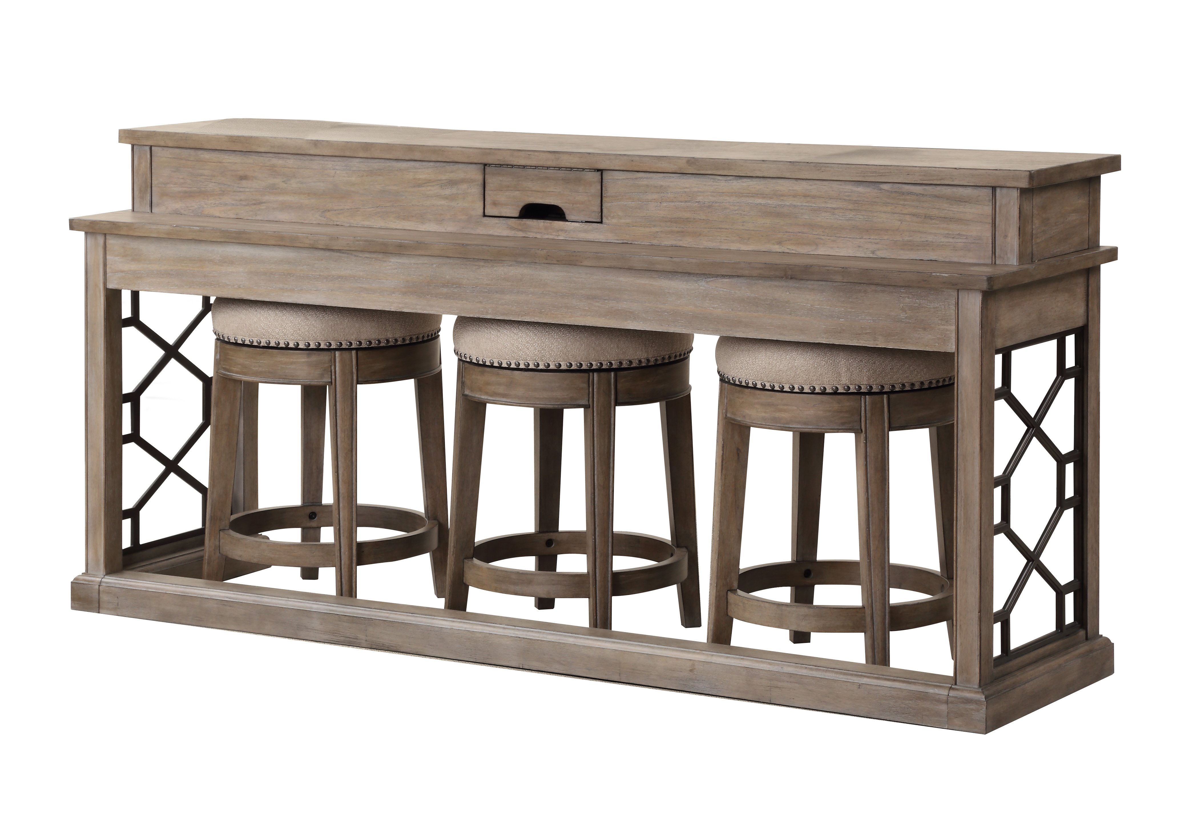 Sun Sandstone Console Table with 3 Barstools-1