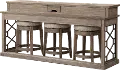 Sun Sandstone Console Table with 3 Barstools