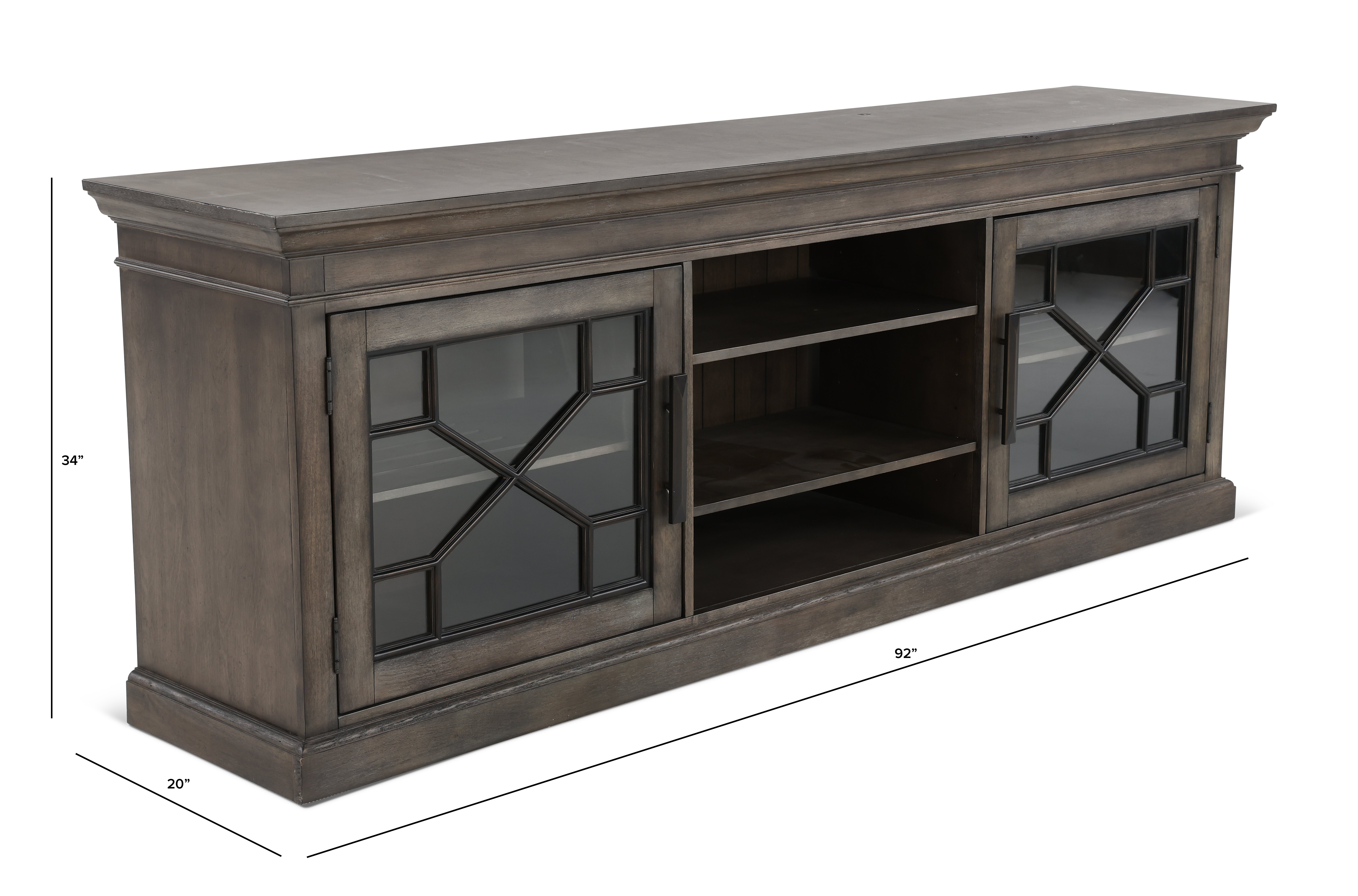 Smokey Gray 92 Inch TV Stand-4