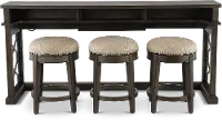 Sun Smokey Gray Console Table with 3 Barstools