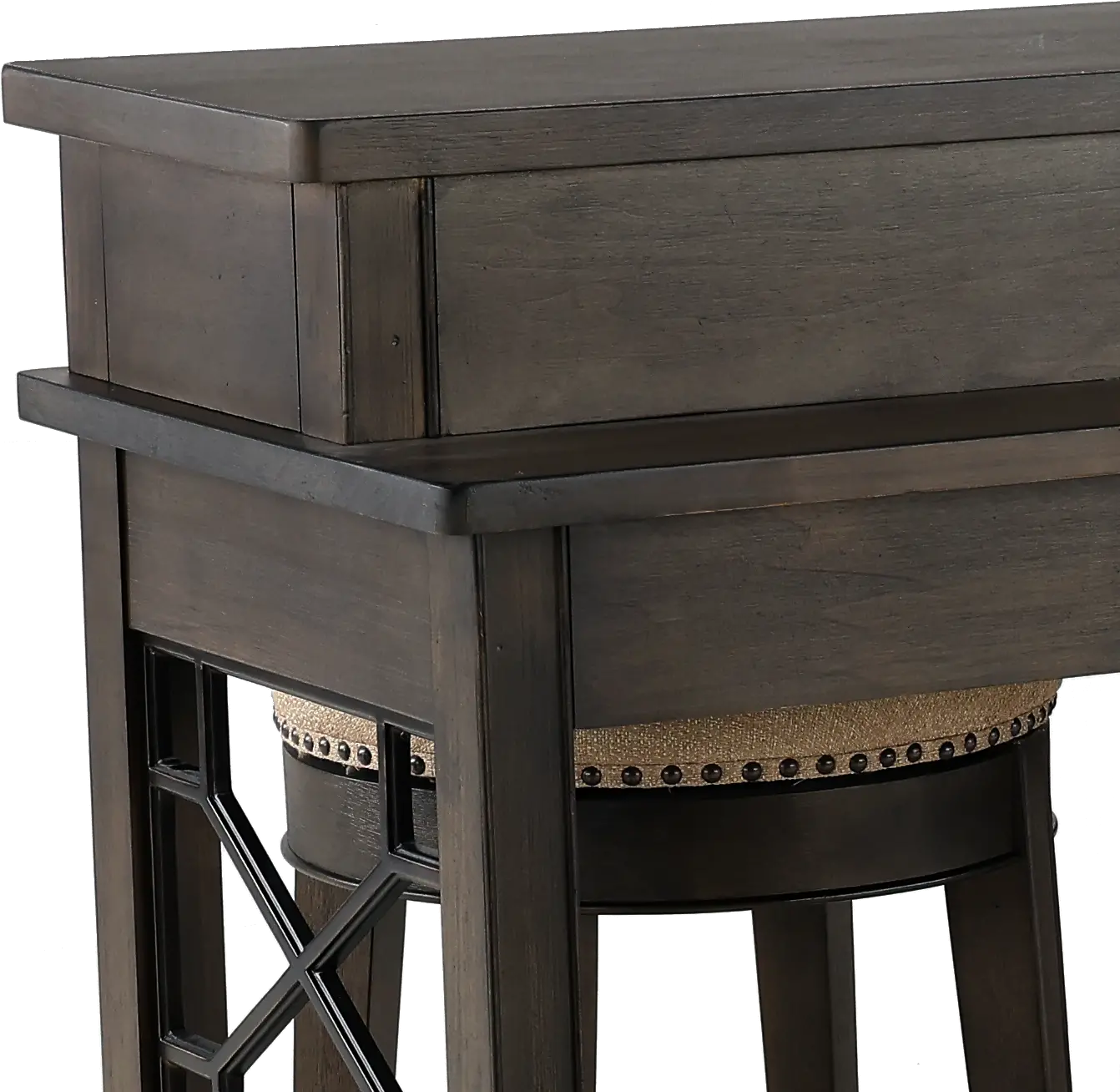 Sun Smokey Gray Console Table with 3 Barstools-2