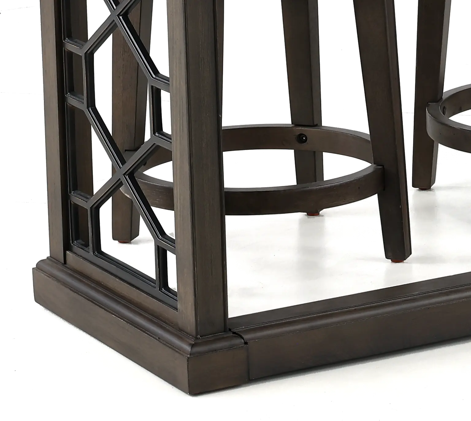 Sun Smokey Gray Console Table with 3 Barstools-3