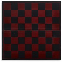 Deep Red and Black Checker Set with Board
