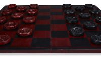 Deep Red and Black Checker Set with Board-2