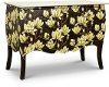 Walnut Dresser with Green Floral Artwork and White Top