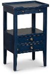 Navy Blue 2 Drawer Side Table with Pull Out Shelf - Eton