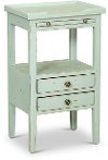Egg Blue 2 Drawer Side Table with Pull Out Shelf - Eton