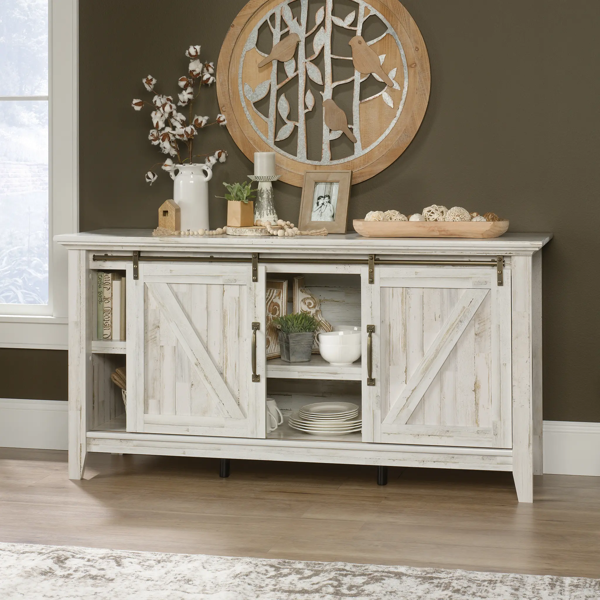 Dakota Pass White 66 TV Stand-3