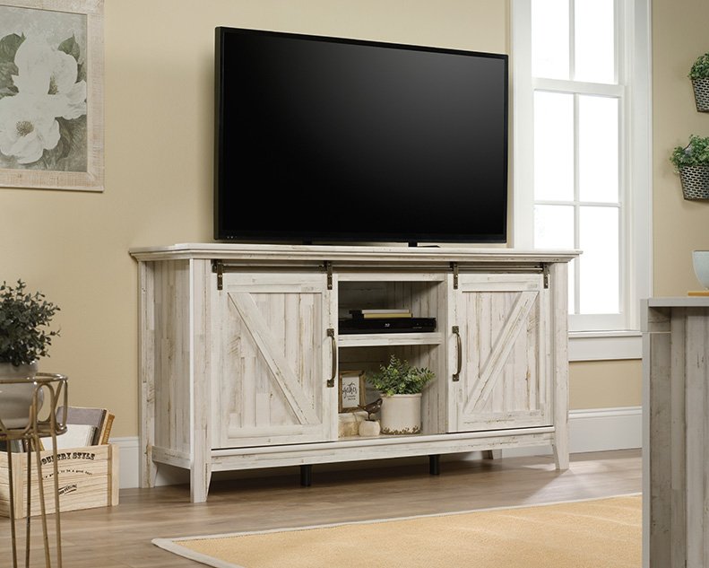 White 66 Inch TV Stand - Dakota Pass-2