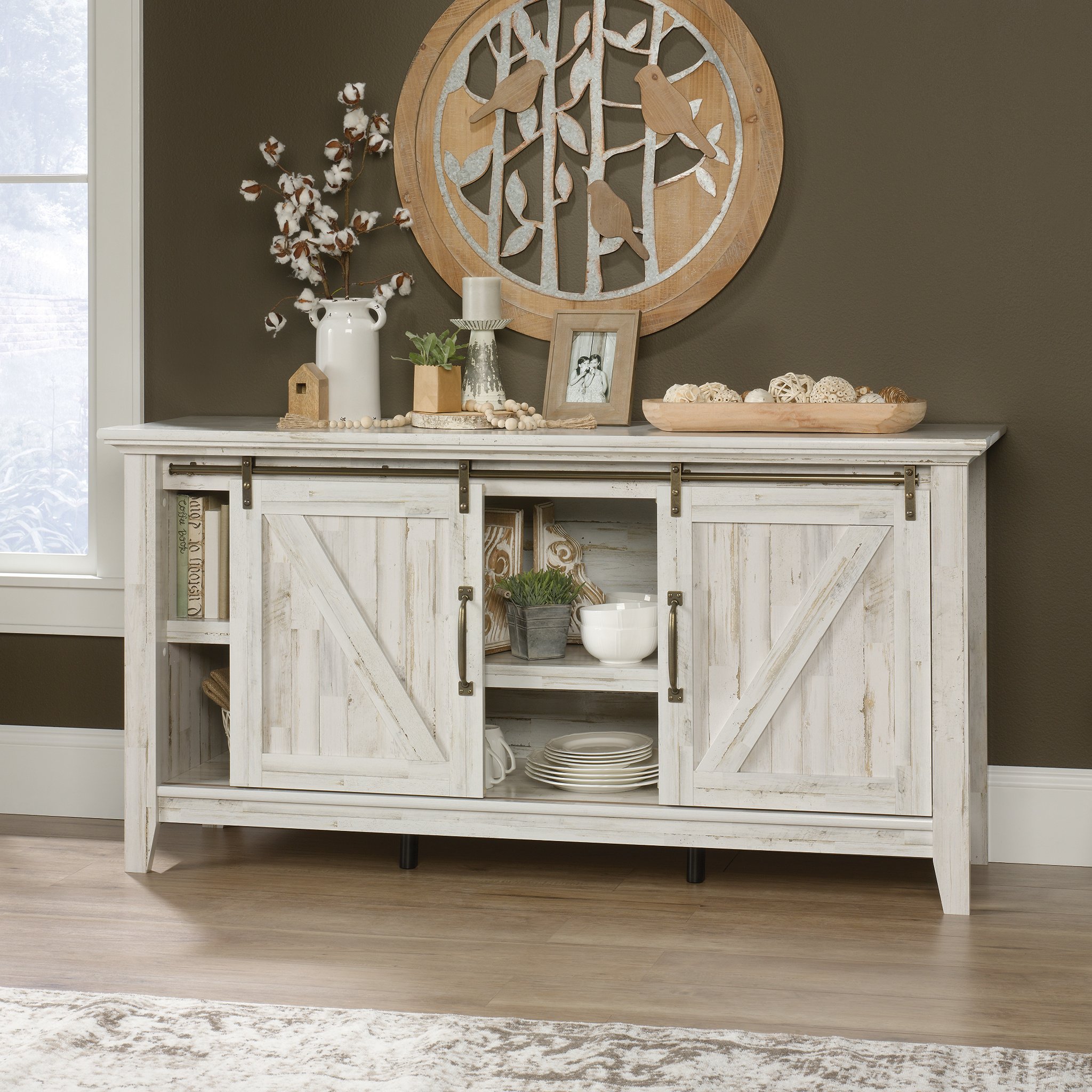 White 66 Inch TV Stand - Dakota Pass-3