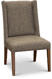 Brown Tweed Upholstered Dining Room Chair - Parsons