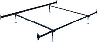 50DBL Brown Steel Twin-Full Size Bed Frame - Double-End