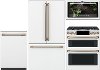 KIT Cafe 4 Piece Gas Kitchen Appliance Package with French Door Refrigerator - White