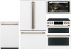 KIT Cafe 4 Piece Electric Kitchen Appliance Package with French Door Refrigerator - White