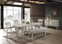 Contemporary White 6 Piece Dining Set - White Sands
