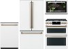 KIT Cafe 4 Piece Gas Kitchen Appliance Package with Dual Fuel Range - White