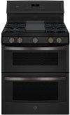 PGB960FEJDS GE Profile Front Control Slide In Double Oven Gas Range with Convection - 36 Inch, Black Slate, 6.8 cu. ft.