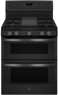PGB960FEJDS GE Profile Front Control Slide In Double Oven Gas Range with Convection - 36 Inch, Black Slate, 6.8 cu. ft.