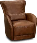 St. James Brown Leather Swivel Chair