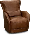 St. James Chestnut Brown Leather Self Centering Swivel Chair