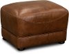 Chestnut Brown Leather Ottoman - St James