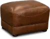 St. James Chestnut Brown Leather Ottoman