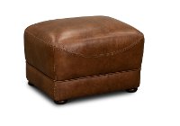 St. James Chestnut Brown Leather Ottoman