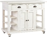 Farmhouse White Kitchen Island - Willow