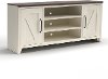 Distressed White Country 65 inch TV Stand - Springs