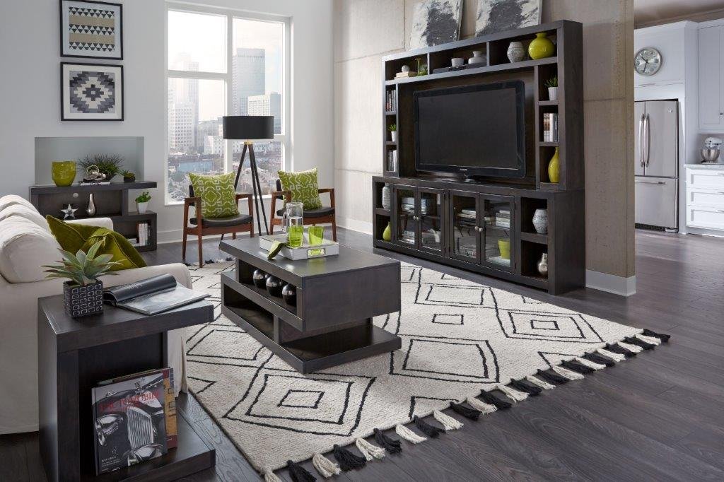 Avery Loft Black 2 Piece Entertainment Center-2