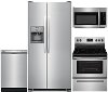KIT Frigidaire Electric Kitchen Appliance Package with 22.1 cu. ft. Side by Side Refrigerator - Stainless Steel