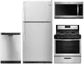 .WHP-S/S-4PC-TOP-GAS Whirlpool 4 Piece Gas Kitchen Appliance Package with Top Freezer Refrigerator - Stainless Steel