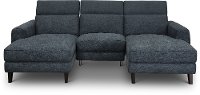 Navy Blue Transitional Power Sofa with Left and Right Chaise - Royals