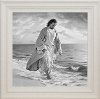 Black and White Beside Still Water Framed Wall Art