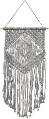24 Inch Gray Macrame Wall Hanging Decor