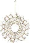 15 Inch Round Cream Macrame Wall Hanging Decor
