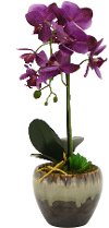 Purple Faux Orchid Arrangement in Flower Pot