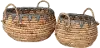 10 Inch Brown Water Hyacinth Basket with Handles