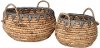 8 Inch Brown Water Hyacinth Basket with Handles