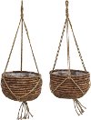 8 Inch Brown Hanging Water Hyacinth Basket - Raina