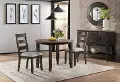 Beacon Traditional Black and Brown Round 3 Piece Dining Set