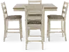 Clearance Tahoe Off-White and Gray 5 Piece Counter Height Dining Set