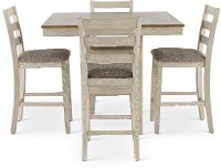 Tahoe White and Gray 5 Piece Counter Height Dining Set