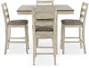 White and Gray 5 Piece Counter Height Dining Set - Tahoe