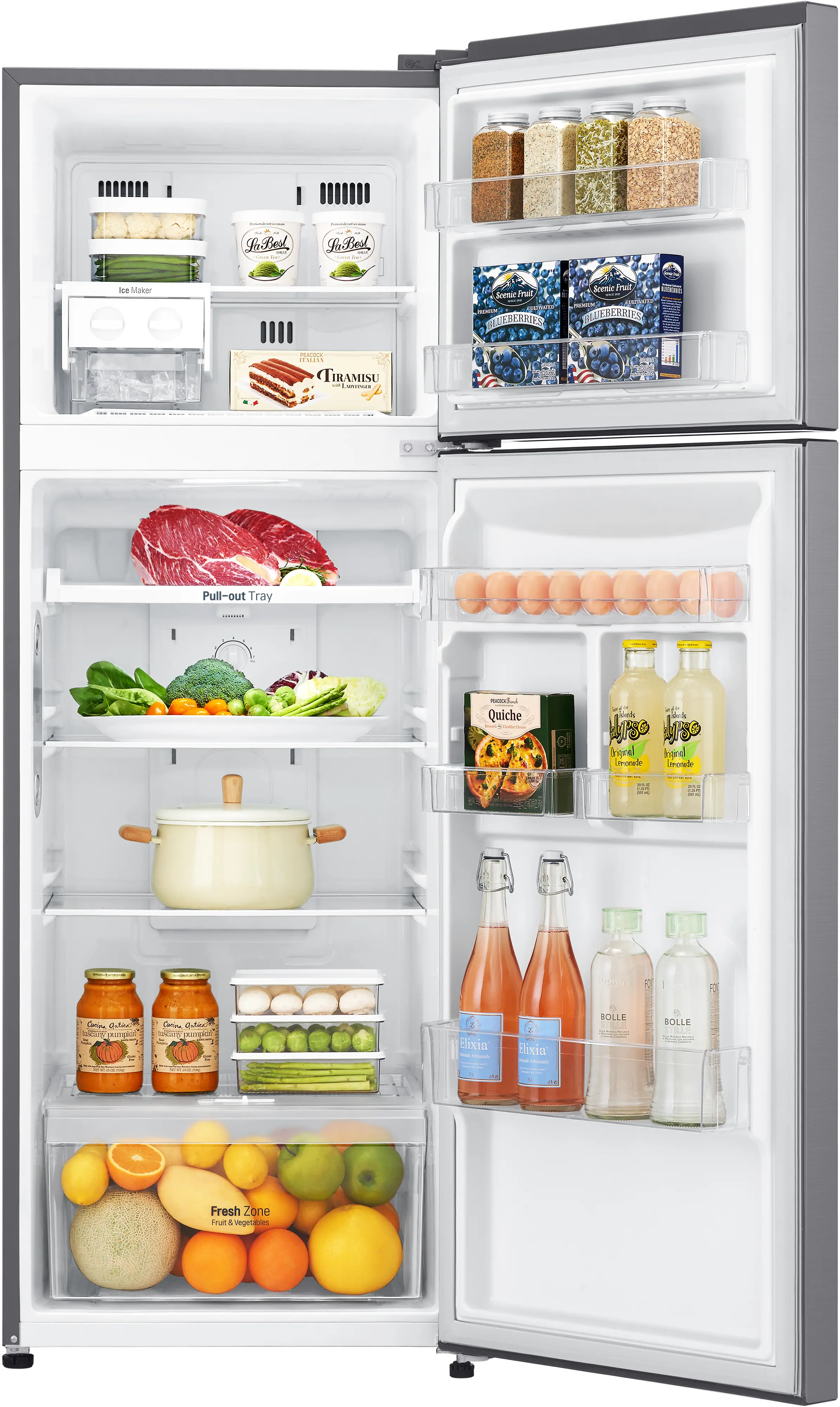 LTNC11131V LG 11 cu ft Top Freezer Refrigerator - 24 W Stainless Steel-2