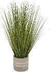 21 Inch Faux Grass Planter Arrangement in a Patterned Pot