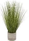 21 Inch Faux Grass Planter Arrangement in a Patterned Pot