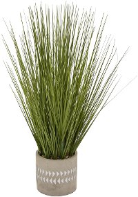 21 Inch Faux Grass Planter Arrangement in a Patterned Pot